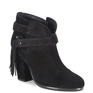 NEW Rag & Bone Harrow Fringe Bootie Black Suede 38